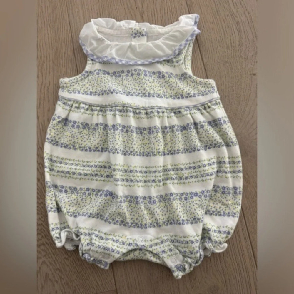 Janie and Jack girls sleeveless, floral, onesie size 0-3 months